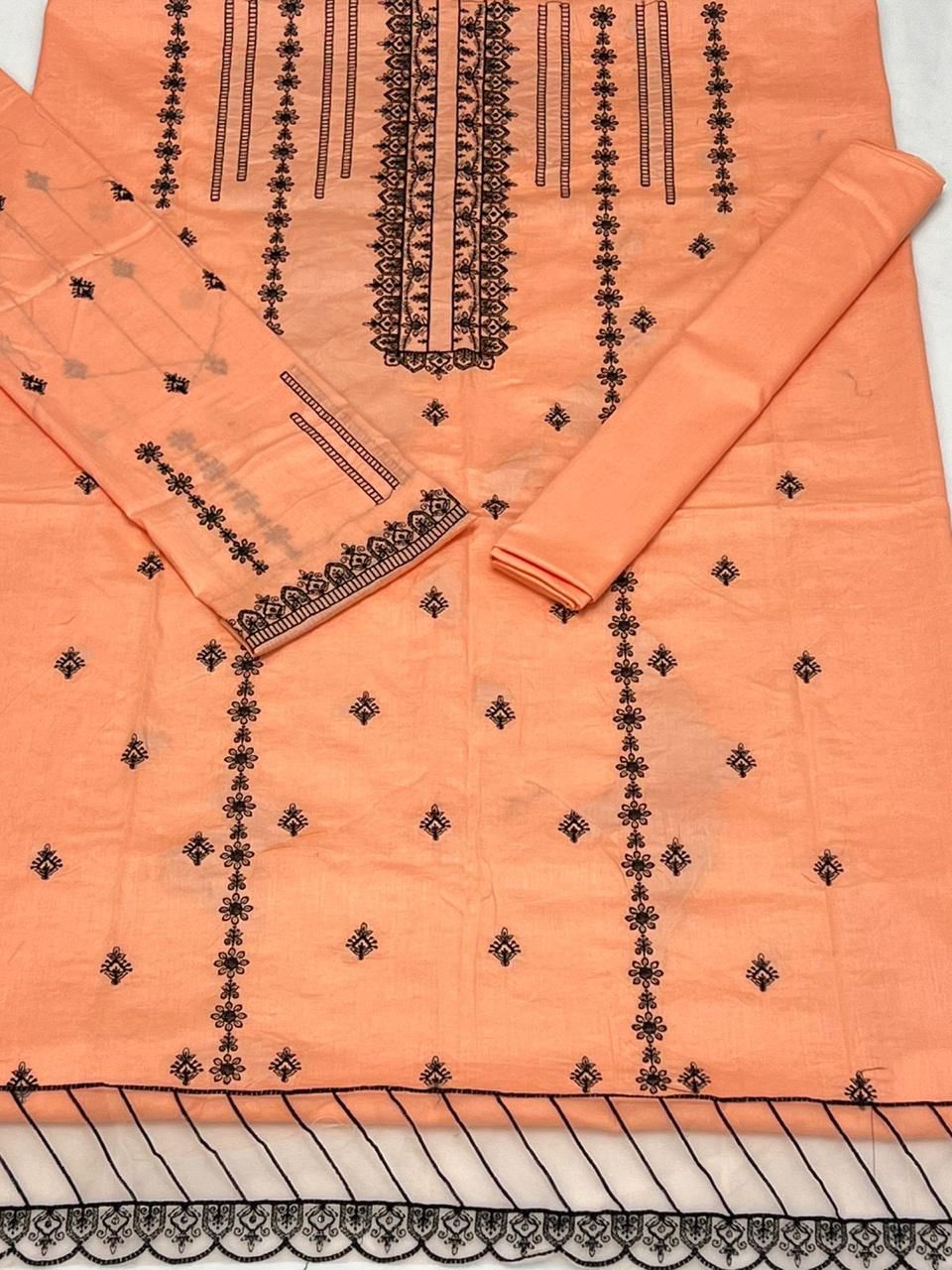 2 Pcs Lawn Suit Light Orange Color