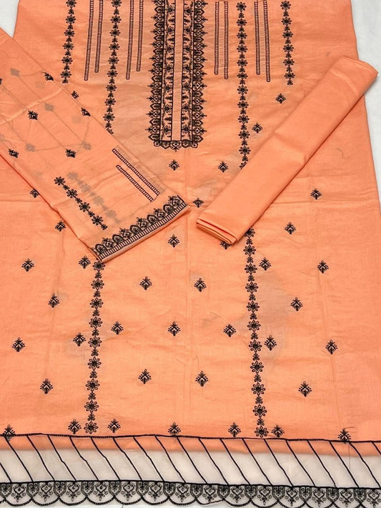 2 Pcs Lawn Suit Light Orange Color